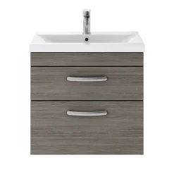 Klyn Bathroom Brooklyn Grey Avola Cloakroom Suite (Wall Hung Vanity + Toilet) -Croydex shop bgacs d2