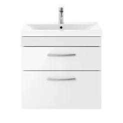 Klyn Bathroom Brooklyn Gloss White Cloakroom Suite (Wall Hung Vanity + Toilet) -Croydex shop bgwcs d2