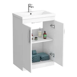 Klyn Bathroom Brooklyn Gloss White L Shaped Bath Suite (with Vanity + Tall Cabinet) 13 Klyn Bathroom Brooklyn Gloss White L Shaped Bath Suite (with Vanity + Tall Cabinet) -Croydex shop bgwvt d4