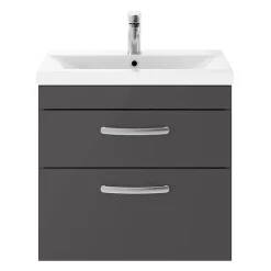 Klyn Bathroom Brooklyn Gloss Grey Cloakroom Suite (Wall Hung Vanity + Close Coupled Toilet) 10 Klyn Bathroom Brooklyn Gloss Grey Cloakroom Suite (Wall Hung Vanity + Close Coupled Toilet) -Croydex shop bgyw5cs d2