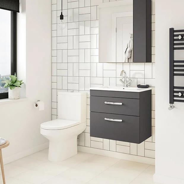 Klyn Bathroom Brooklyn Gloss Grey Cloakroom Suite (Wall Hung Vanity + Close Coupled Toilet) 4 Klyn Bathroom Brooklyn Gloss Grey Cloakroom Suite (Wall Hung Vanity + Close Coupled Toilet) - Image 2