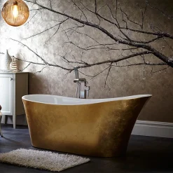 Heritage Bathroom Heritage Holywell Freestanding Acrylic Bath (1710 X 745mm) - Gold Effect -Croydex shop bhofs00gld ln