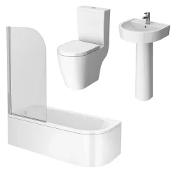 Victorian Plumbing Bianco 1700mm Shower Bath Suite -Croydex shop bia17 detail1