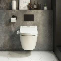 Victorian Plumbing Bianco Wall Hung Smart Bidet Toilet And Basin Suite -Croydex shop biasmwcs d1