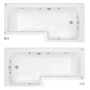 Laguna Whirlpool Spa 8 Jet L-Shaped Shower Bath + Screen -Croydex shop bjet170ls nd1