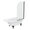 Victorian Plumbing Appleby 1550 Roll Top Shower Bath With Matt Black Screen + Leg Set -Croydex shop bka15bs nd4