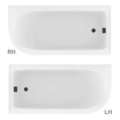 Victorian Plumbing Appleby 1550 Roll Top Shower Bath With Matt Black Screen + Leg Set -Croydex shop bkarh15bs d1