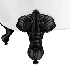 Victorian Plumbing Appleby 1550 Roll Top Shower Bath With Matt Black Screen + Leg Set -Croydex shop bkarh15bs d2