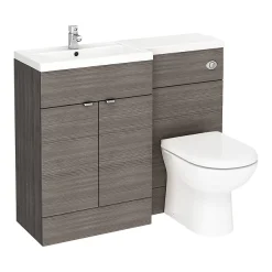 Klyn Bathroom Brooklyn Grey Avola 1100mm Combination Furniture Pack -Croydex shop bkgry1100 d1