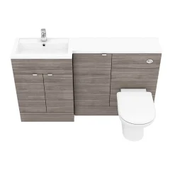 Klyn Bathroom Brooklyn Grey Avola 1500mm Combination Furniture Pack -Croydex shop bkgry1500 d2