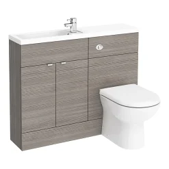 Klyn Bathroom Brooklyn 1100mm Grey Avola Slimline Combination Furniture Pack -Croydex shop bks1100gry lrg01