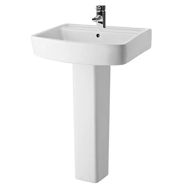 Nui Bliss Modern Square Basin & Pedestal - 1 Tap Hole 4 Nui Bliss Modern Square Basin & Pedestal - 1 Tap Hole - Image 2