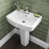 Victorian Plumbing Bliss Modern Double Ended Curved Freestanding Bath Suite - 2 Basin Size Options -Croydex shop blissveronasuite detail5