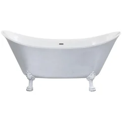 Heritage Bathroom Heritage Lyddington Freestanding Acrylic Bath (1730 X 750mm) With Feet - Stainless Steel Effect -Croydex shop blyfs00stl d3