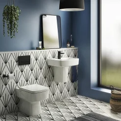 Klyn Bathroom Brooklyn Modern Square Basin & Semi Pedestal (520mm Wide - 1 Tap Hole) -Croydex shop br520sp d3n