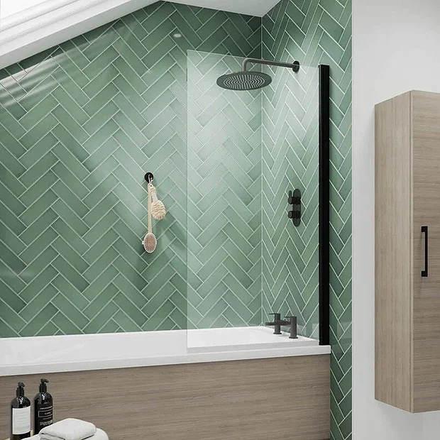 Victorian Plumbing Bordo Single Ended Bath 1700 X 750mm With Matt Black Hinged Square Bath Screen 5 Victorian Plumbing Bordo Single Ended Bath 1700 X 750mm With Matt Black Hinged Square Bath Screen - Image 3