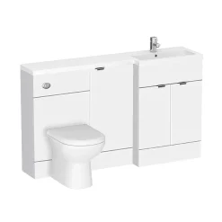 Klyn Bathroom Brooklyn White Gloss 1500mm Wide Combination Furniture Pack -Croydex shop brooklynwhitecombinationfurniturepack1500mmwided1