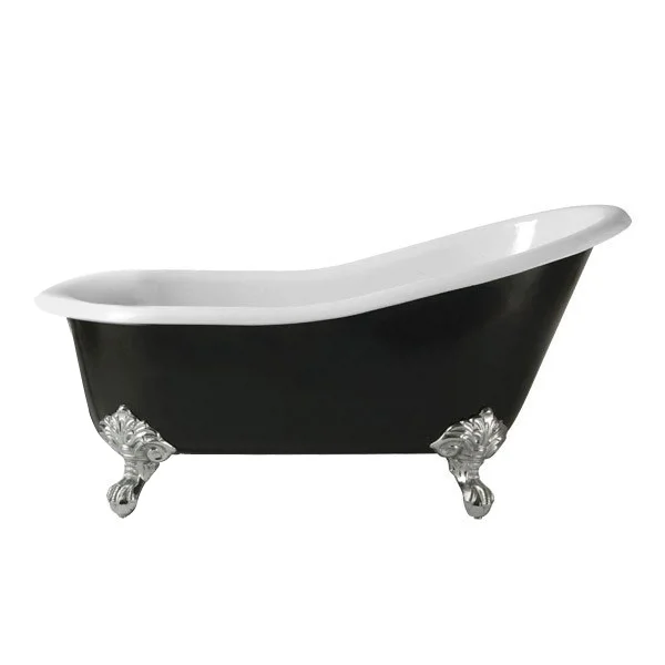 Heritage Bathroom Heritage Kent 0TH Slipper Cast Iron Bath (1550x765mm) With Feet 4 Heritage Bathroom Heritage Kent 0TH Slipper Cast Iron Bath (1550x765mm) With Feet - Image 2