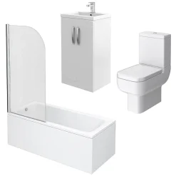 Klyn Bathroom Brooklyn White Gloss Small Bathroom Suite -Croydex shop brwht detail2