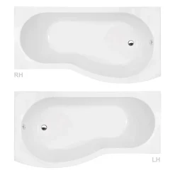 Cruze Bathroom Cruze Curved Shower Bath (1500mm With Screen + Acrylic Panel) -Croydex shop bsh15 d1