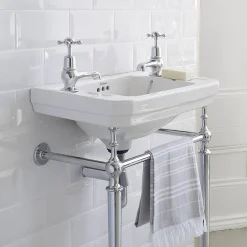 Urlington Bathroom Burlington Victorian Medium Basin & Chrome Wash Stand