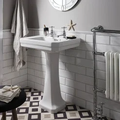 Urlington Bathroom Burlington Victorian Large Basin And Regal Pedestal - Various Tap Hole Options