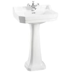 Urlington Bathroom Burlington Close Coupled WC Incl. Edwardian Medium Basin & Pedestal - Various Tap Hole Options