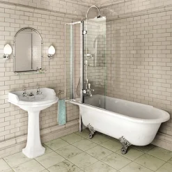 Urlington Bathroom Burlington Hampton LH 1500mm Showering Bath + Legs -Croydex shop burhamplhd1 1