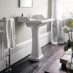 Urlington Bathroom Burlington Classic Square 65cm Basin & Pedestal