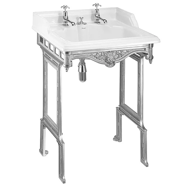 Urlington Bathroom Burlington Classic 65cm Invisible Overflow Basin With Polished Aluminium Wash Stand 4 Urlington Bathroom Burlington Classic 65cm Invisible Overflow Basin With Polished Aluminium Wash Stand - Image 2