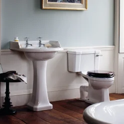 Urlington Bathroom Burlington Classic Round 65cm Basin With Pedestal - Various Tap Hole Options