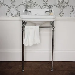 Urlington Bathroom Burlington Cloakroom 515mm 2TH Edwardian Basin & Chrome Wash Stand