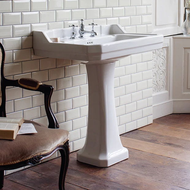 Urlington Bathroom Burlington Edwardian 80cm Basin And Pedestal 3 Urlington Bathroom Burlington Edwardian 80cm Basin And Pedestal