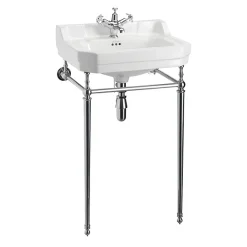 Urlington Bathroom Burlington Edwardian Medium Basin & Chrome Wash Stand