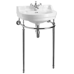Urlington Bathroom Burlington Edwardian Round Medium Basin & Chrome Wash Stand