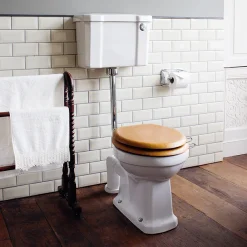 Urlington Bathroom Burlington Low Level WC - 44cm Slimline Cistern - Button Flush