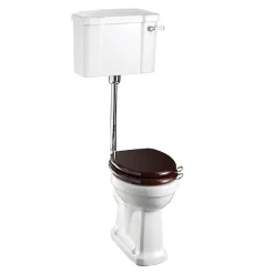 Urlington Bathroom Burlington Low Level WC - 51cm White Ceramic Cistern Lever Flush