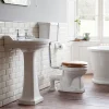 Urlington Bathroom Burlington Regal Low Level WC - 51cm White Ceramic Cistern - Ceramic Lever Flush -Croydex shop burlingtonregallowlevelwc51cmwhiteceramiccisternceramicleverflushdetail1