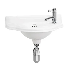 Urlington Bathroom Burlington Traditional 1TH Wall Mounted Curved Cloakroom Basin
