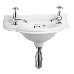 Urlington Bathroom Burlington Traditional Wall Mounted Curved Cloakroom Basin -Croydex shop burlingtontraditionalwallmountedcurvedcloakroombasinp13l