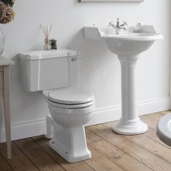 Urlington Bathroom Burlington Close Coupled Traditional Toilet - Ceramic Lever Flush -Croydex shop burp5c1 d2