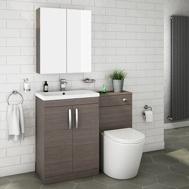 Klyn Bathroom Brooklyn Grey Avola Modern Sink Vanity Unit + Toilet Package 4 Klyn Bathroom Brooklyn Grey Avola Modern Sink Vanity Unit + Toilet Package - Image 2
