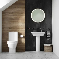 Britton Bathrooms Curve2 Rimless Close Coupled Back-to-Wall Toilet + Soft Close Seat -Croydex shop c2ccwc d2 1