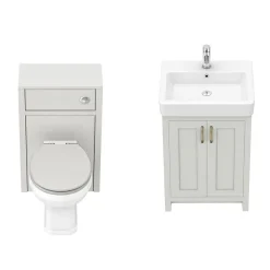 Chatsworth Traditional Grey Sink Vanity Unit + Toilet Package -Croydex shop c560wcgry n d1