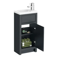 Chatsworth Traditional Cloakroom Vanity Unit Suite - Graphite -Croydex shop c900blk n d1