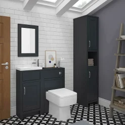 Chatsworth Traditional Cloakroom Vanity Unit Suite - Graphite -Croydex shop c900blk n d2