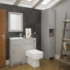 Chatsworth Traditional Cloakroom Vanity Unit Suite - Grey -Croydex shop c900gry d3