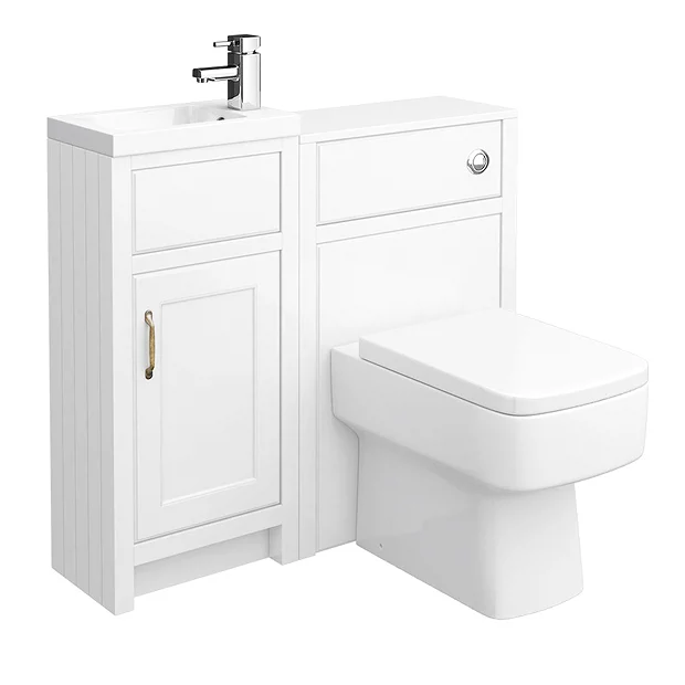 Chatsworth Traditional Cloakroom Vanity Unit Suite - White 4 Chatsworth Traditional Cloakroom Vanity Unit Suite - White - Image 2