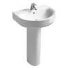 Ideal Standard Connect Arc 1TH Basin + Pedestal -Croydex shop ca501thf l