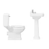 Nuie Carlton 4-Piece Traditional 2TH Bathroom Suite - 560mm Basin -Croydex shop car04nd6
